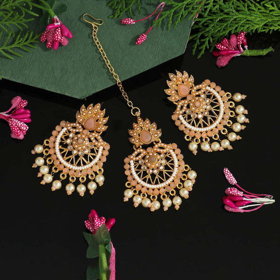 ROSE GOLD EARRINGS PEACH COLOR STONES ( 1486 RGPEA ) – Ohmyjewelry.com